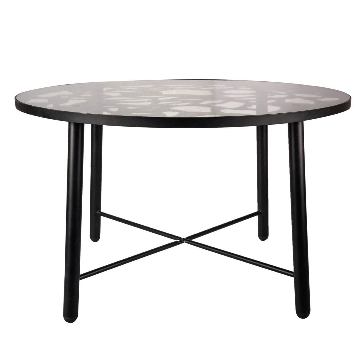 Devon 7 - Piece Outdoor Dining Set: Aluminum Table with Glass Top & 6 Stackable Flower Chairs