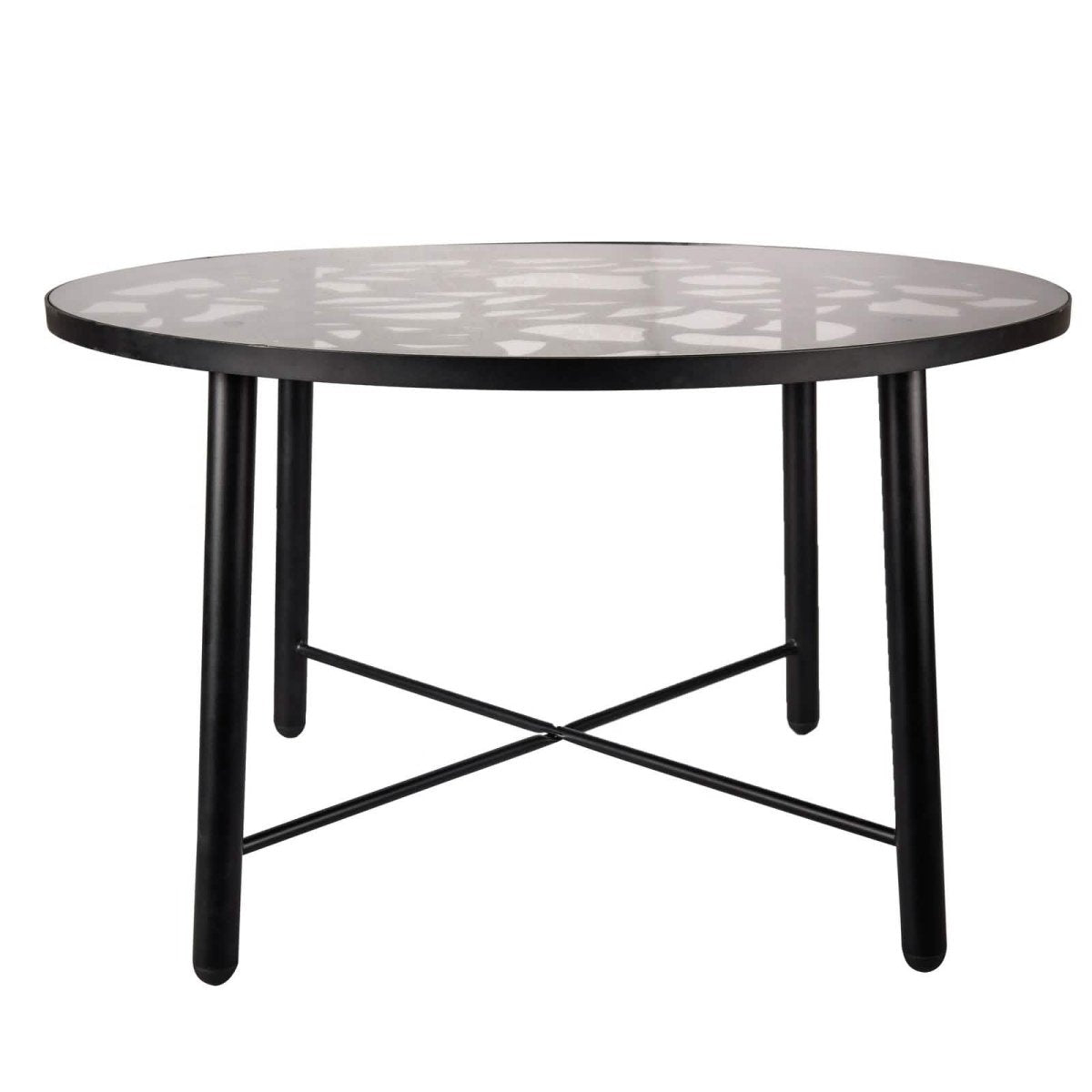 Devon 7 - Piece Outdoor Dining Set: Aluminum Table with Glass Top & 6 Stackable Flower Chairs