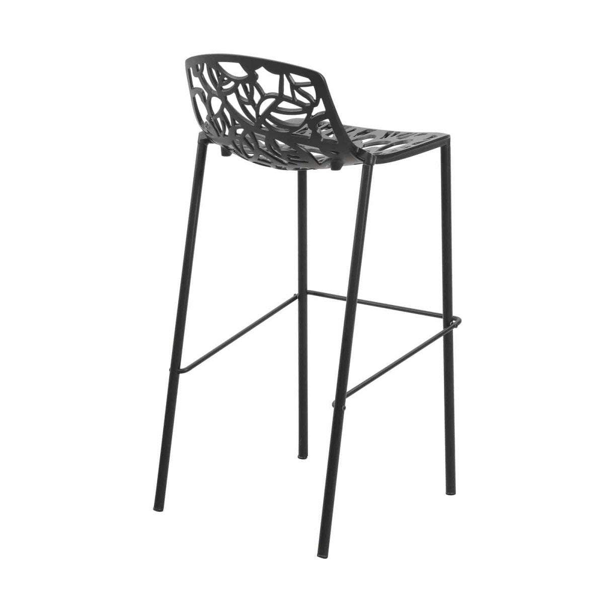Devon Aluminum Indoor Outdoor Bar Stool with Powder Coated Frame and Footrest