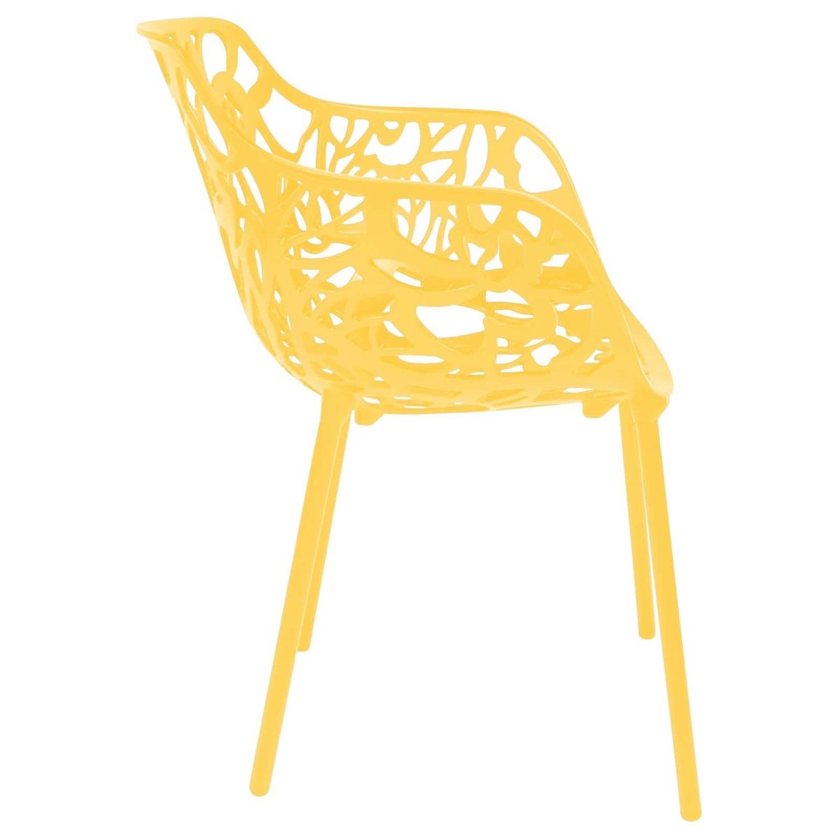Devon Aluminum Outdoor Dining Armchairs with Flower Design
