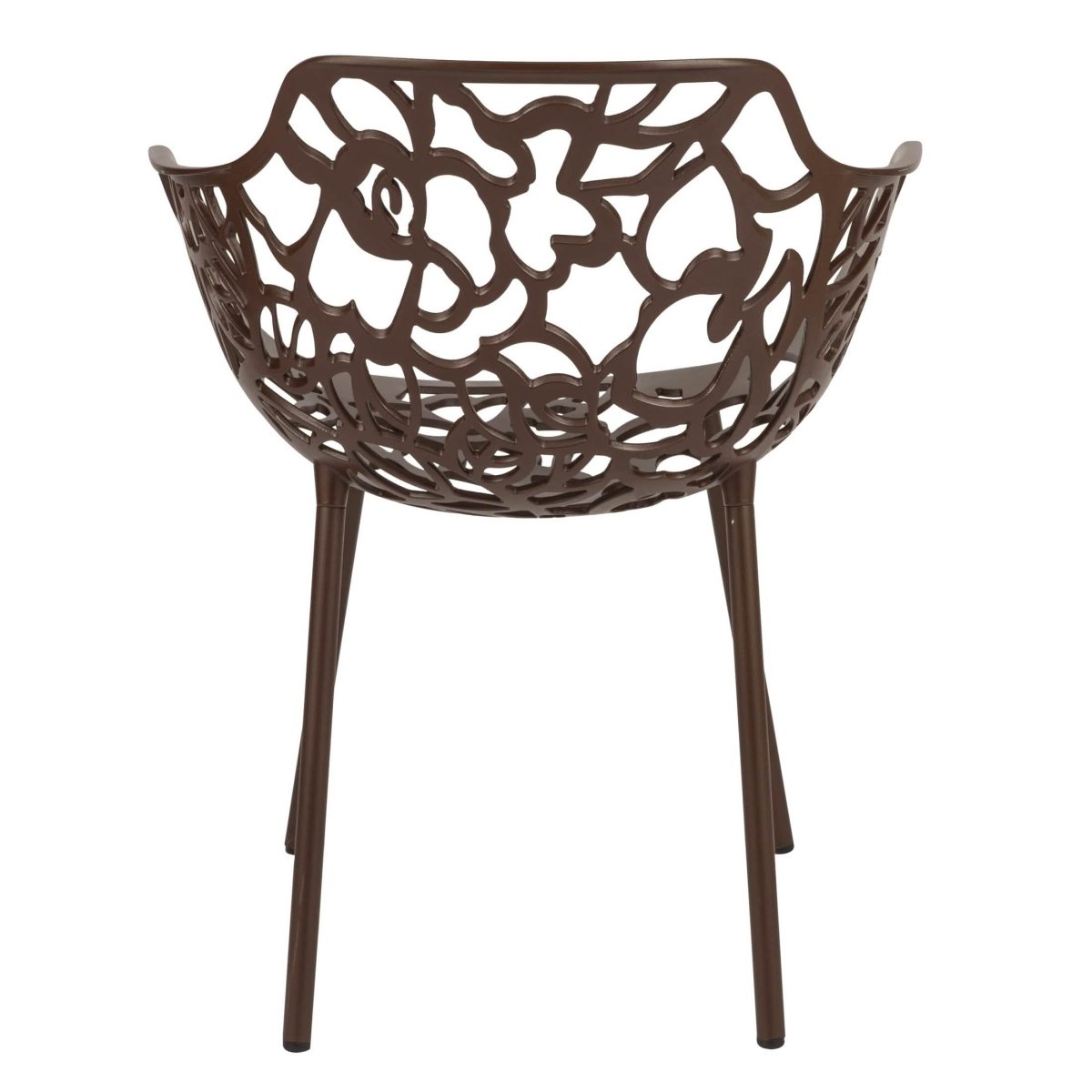Devon Aluminum Outdoor Dining Armchairs with Flower Design
