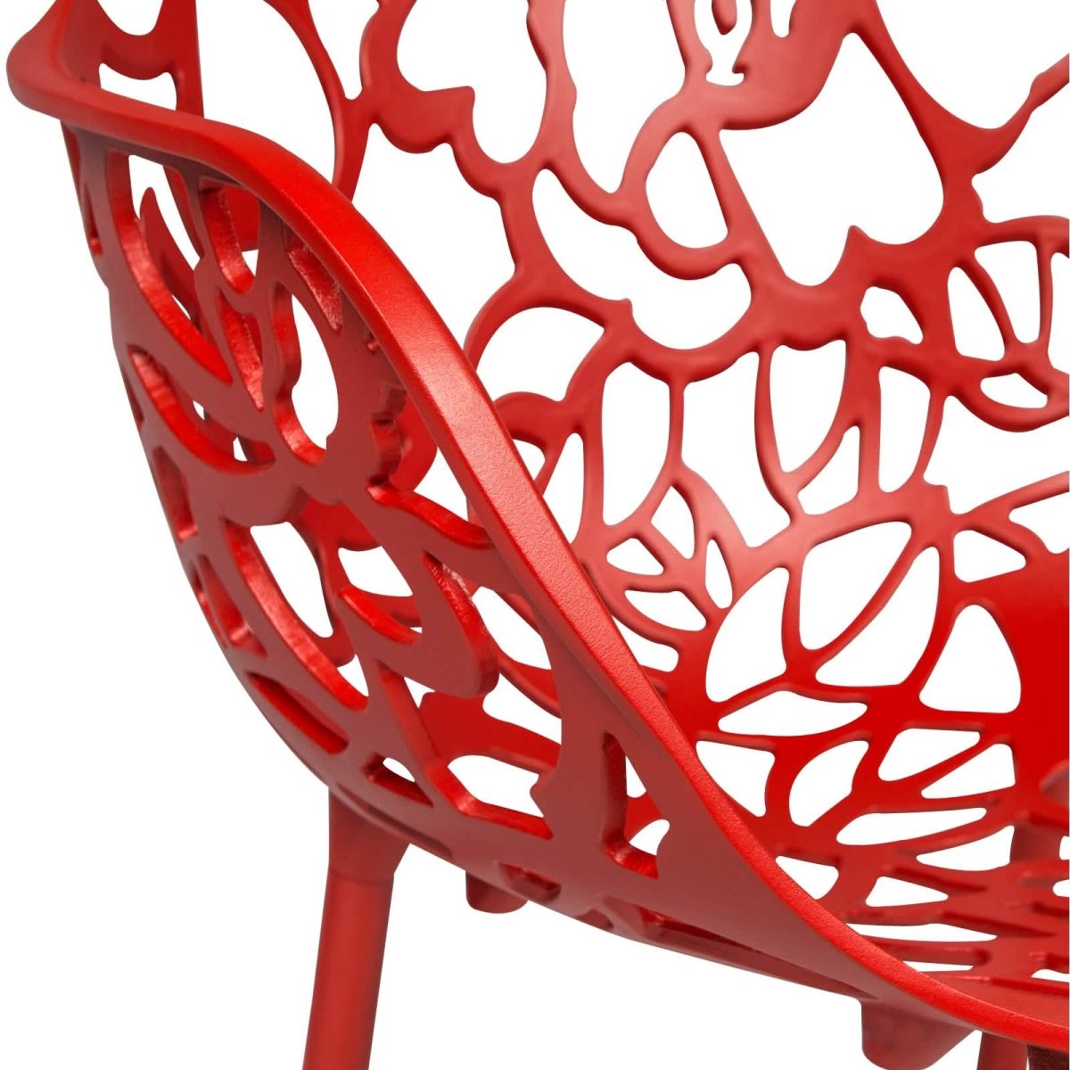 Devon Aluminum Outdoor Dining Armchairs with Flower Design