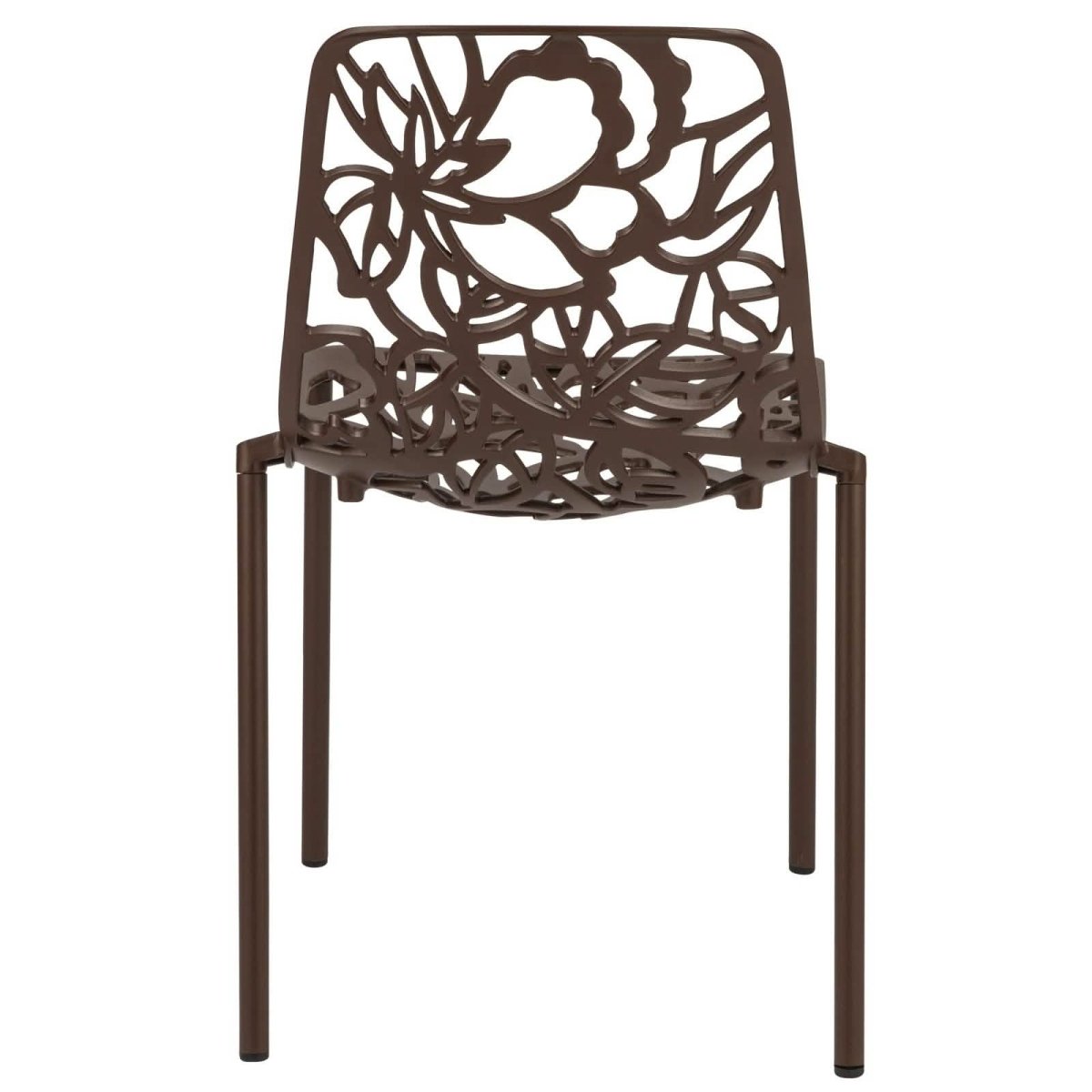 Devon Aluminum Outdoor Dining Armchairs with Flower Design