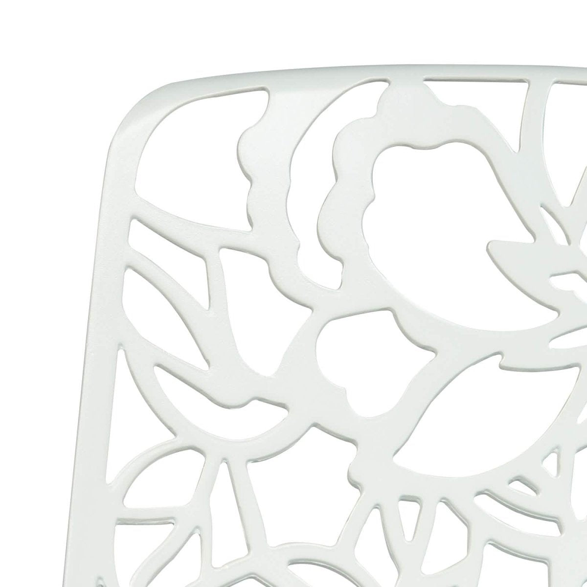 Devon Stackable Aluminum Outdoor Dining Chairs with Flower Design