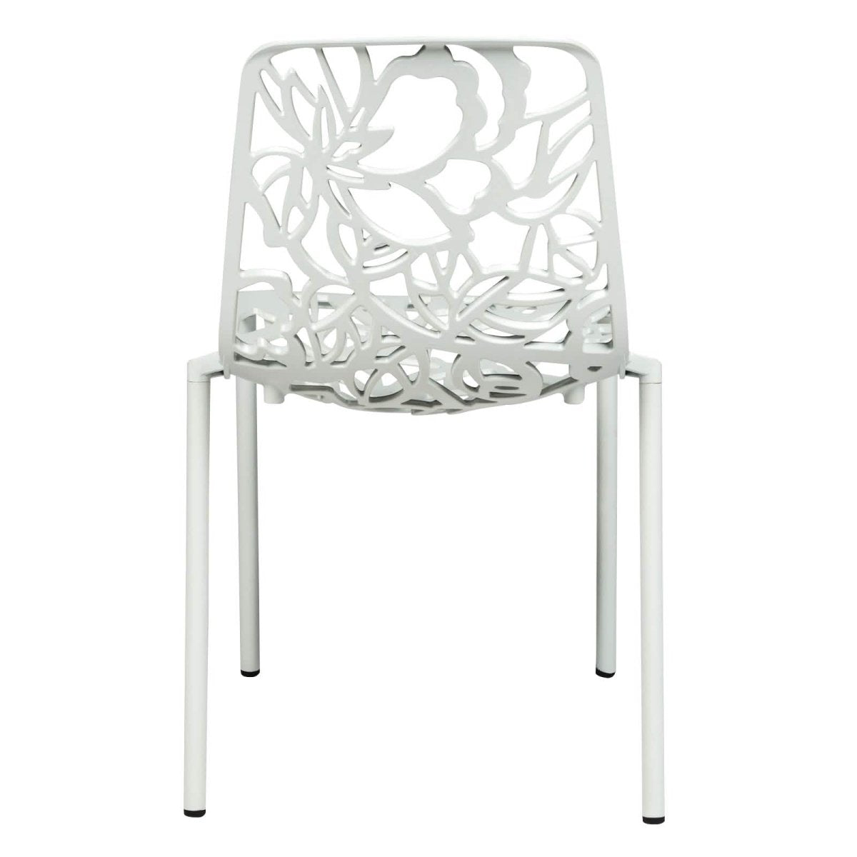 Devon Stackable Aluminum Outdoor Dining Chairs with Flower Design