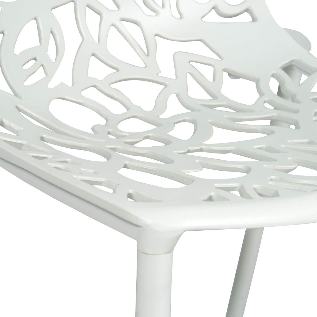 Devon Stackable Aluminum Outdoor Dining Chairs with Flower Design