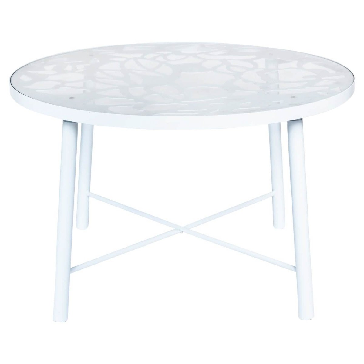 Devon Tree Design Glass Top Aluminum Base Indoor Outdoor 47.25" Dining Table