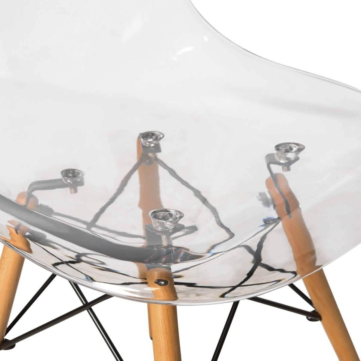 Dover 3 - Piece Dining Set with Round Clear Glass Top Bistro Table and 2 Plastic Chairs