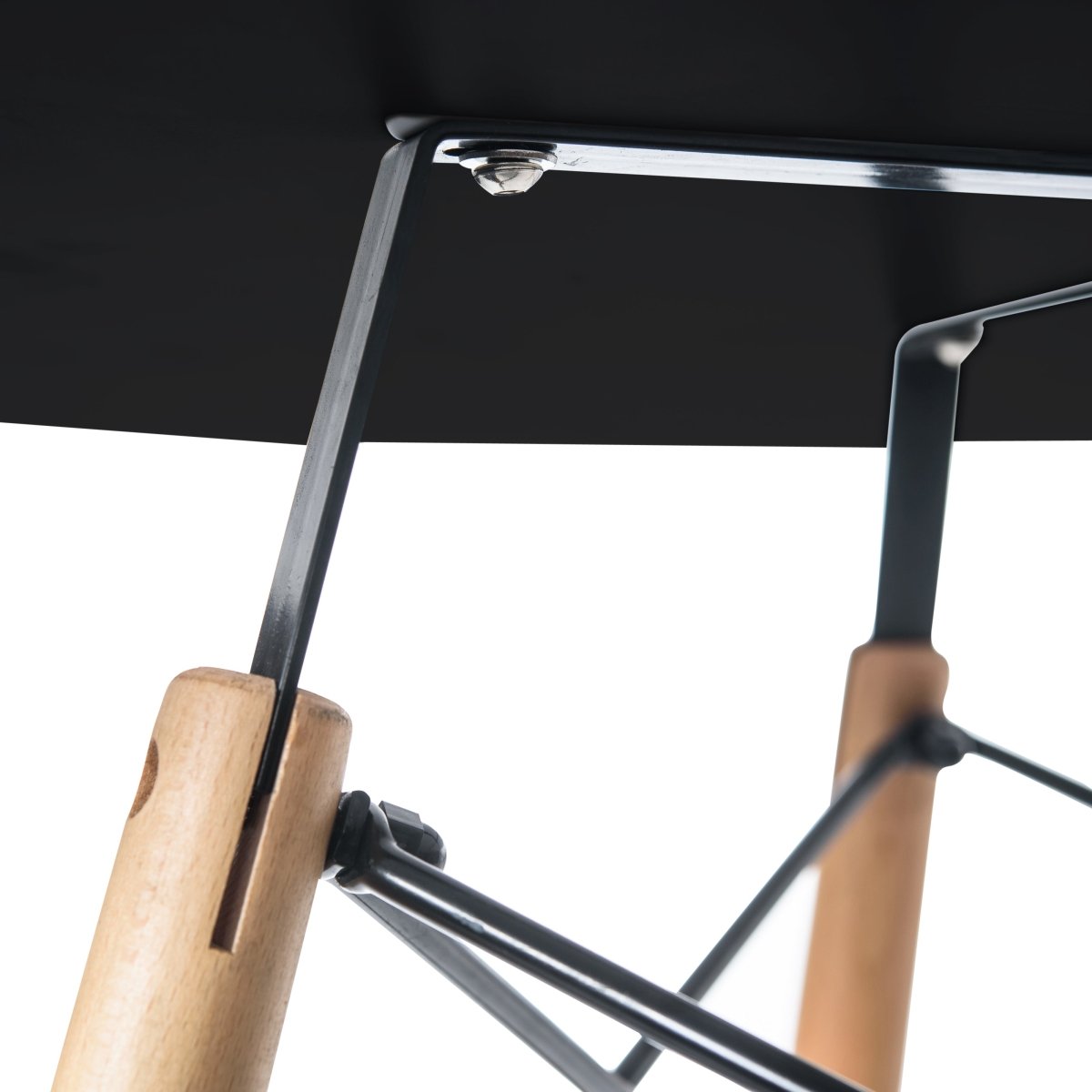 Dover 31"/47" Round Bistro Dining Table With Glass/MDF Tabletop and Beech Wood Eiffel Base