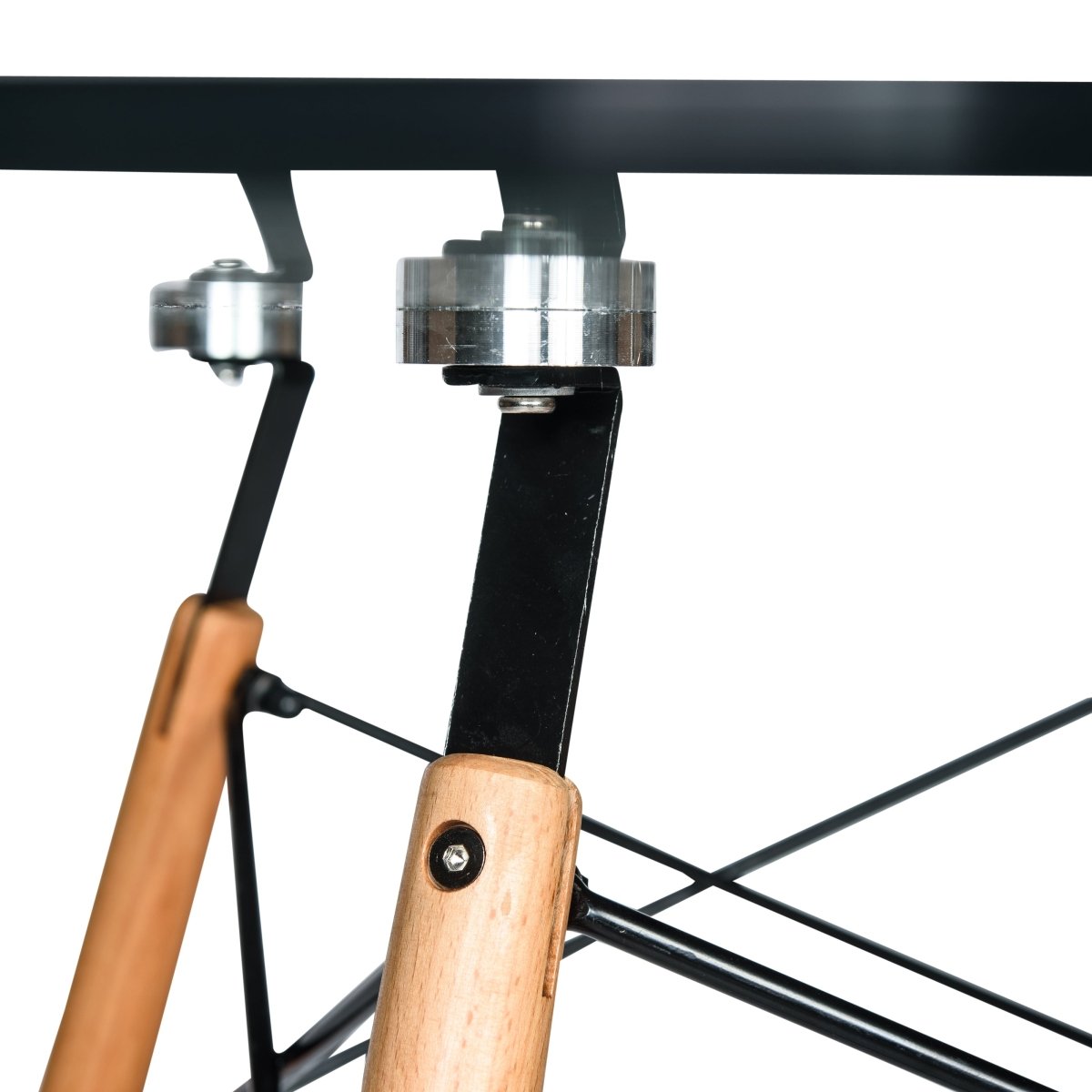 Dover 31"/47" Round Bistro Dining Table With Glass/MDF Tabletop and Beech Wood Eiffel Base