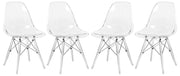 Dover Molded Side Chair with Acrylic Base, Set of 4