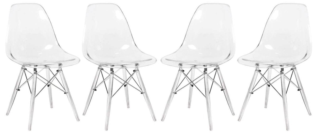 Dover Molded Side Chair with Acrylic Base, Set of 4