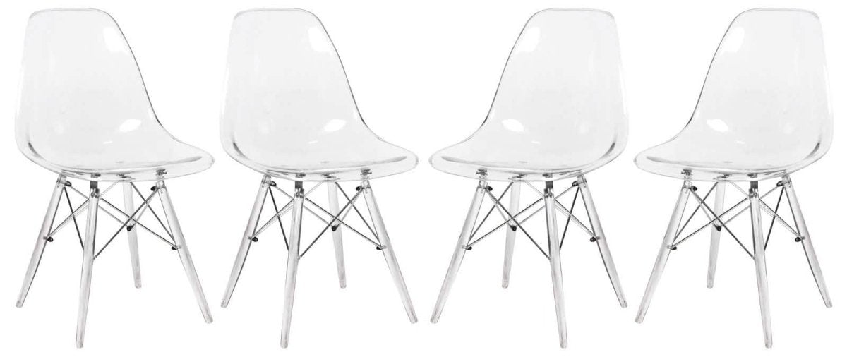Dover Molded Side Chair with Acrylic Base, Set of 4