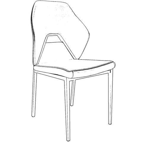 Eclat Collection Modern Upholstered Leather Dining Chair Set of 2