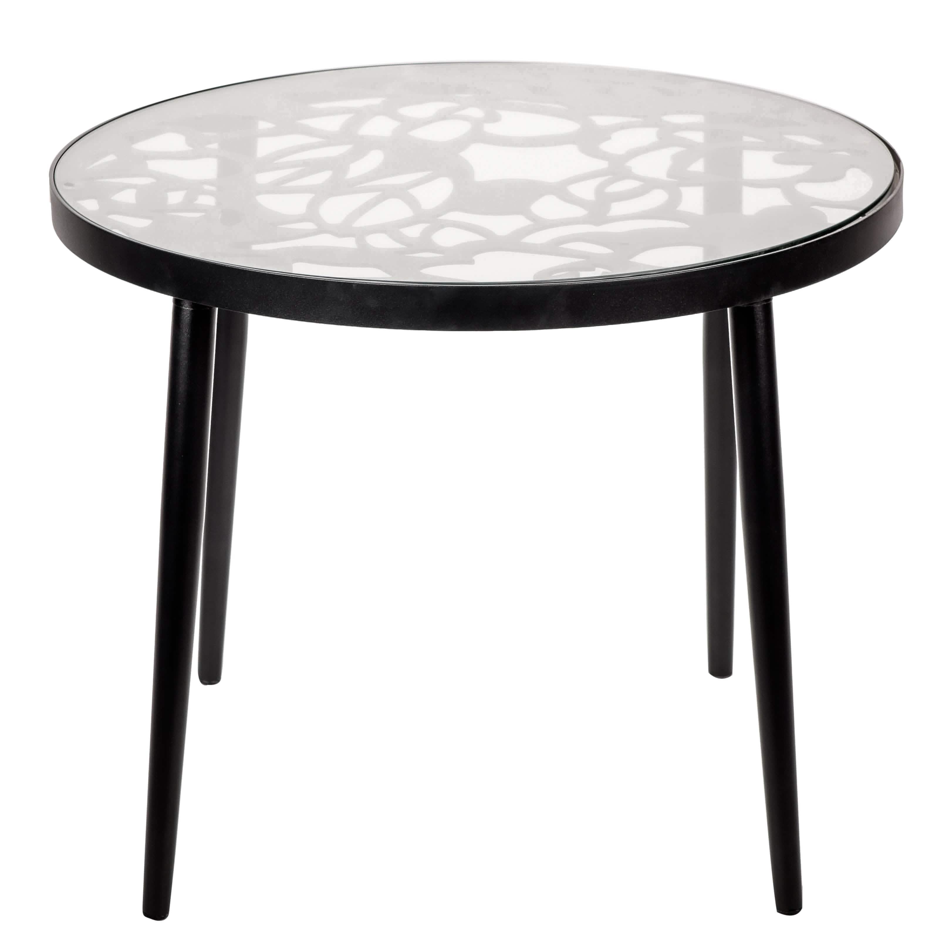 Devon Tree Design Glass Top Aluminum Base Indoor Outdoor Bistro Dining Table