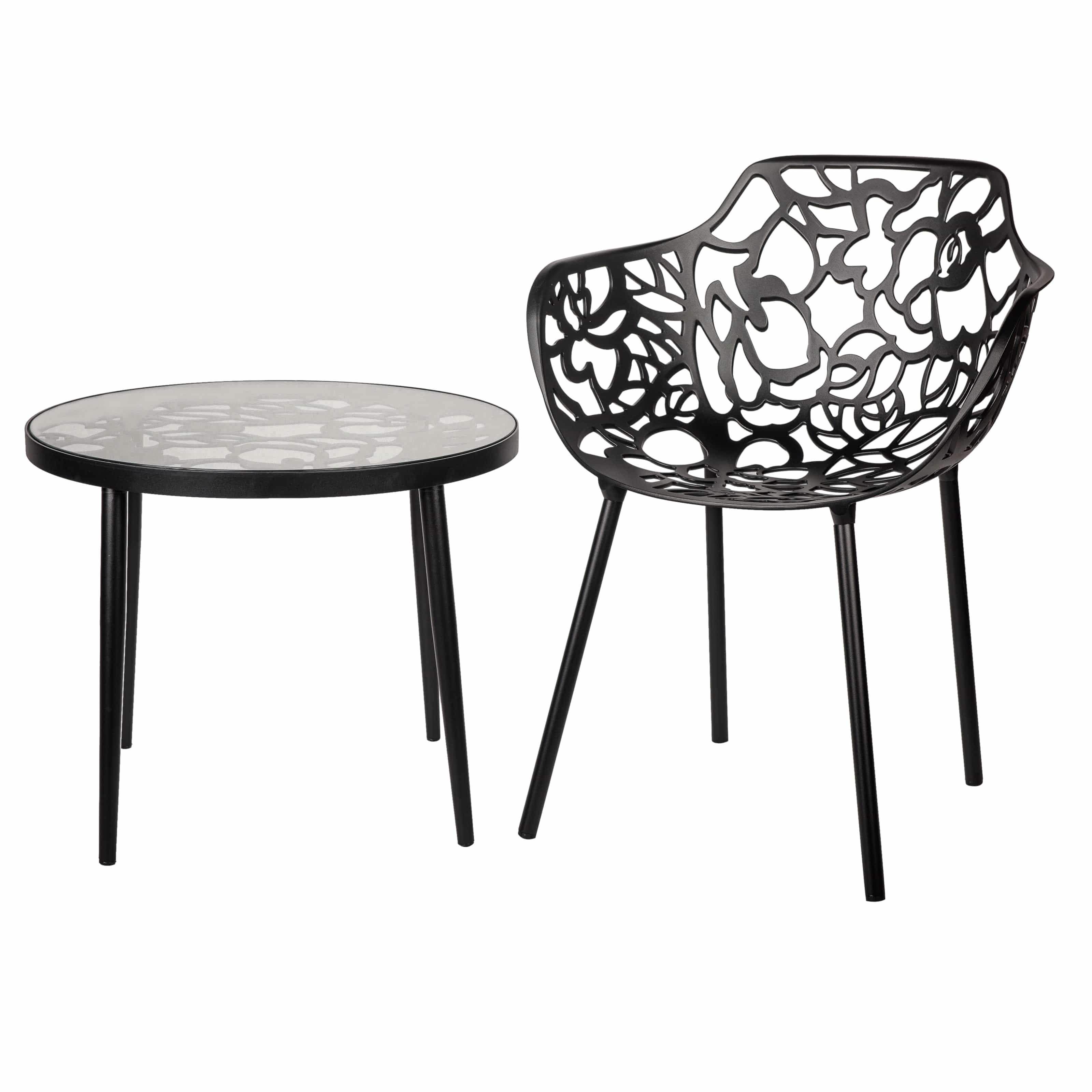 Devon Tree Design Glass Top Aluminum Base Indoor Outdoor Bistro Dining Table