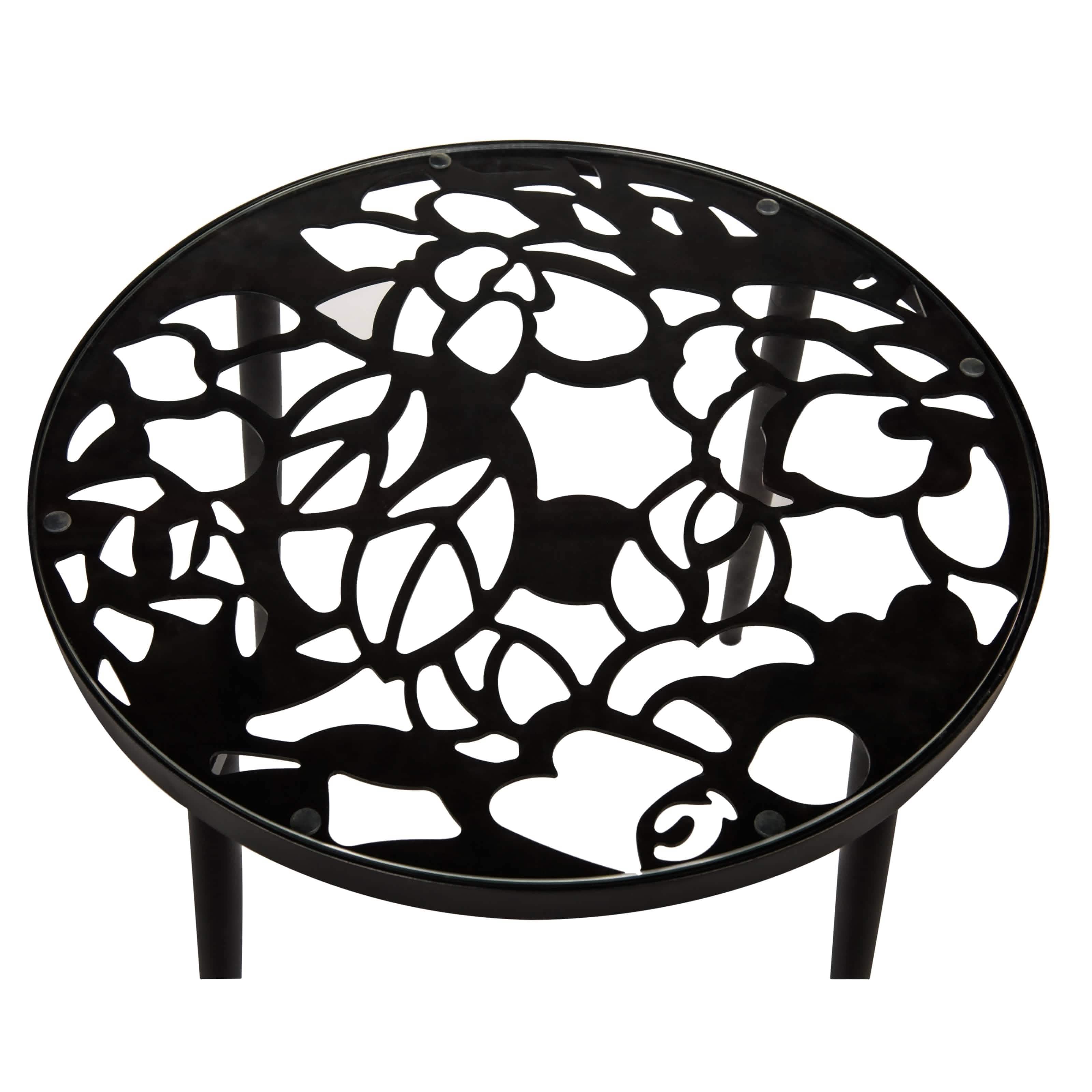Devon Tree Design Glass Top Aluminum Base Indoor Outdoor Bistro Dining Table
