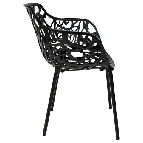 Devon 3-Piece Patio Dining Set: Aluminum Table with Glass Top & 2 Flower Arm Chairs