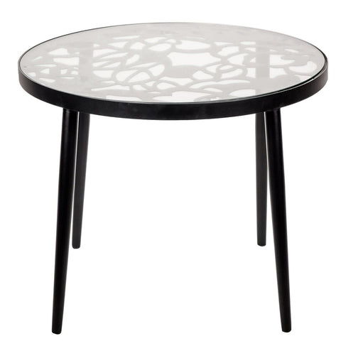 Devon 3-Piece Patio Dining Set: Aluminum Table with Glass Top & 2 Flower Arm Chairs