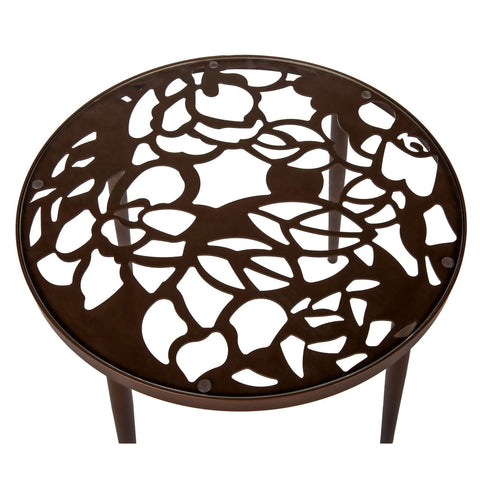Devon 3-Piece Patio Dining Set: Aluminum Table with Glass Top & 2 Flower Arm Chairs