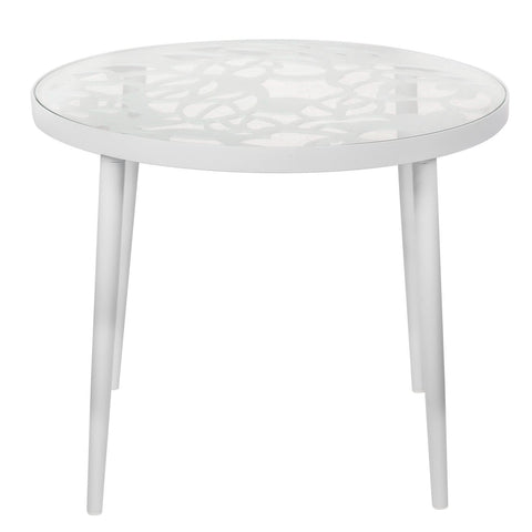 Devon 3-Piece Patio Dining Set: Aluminum Table with Glass Top & 2 Flower Arm Chairs
