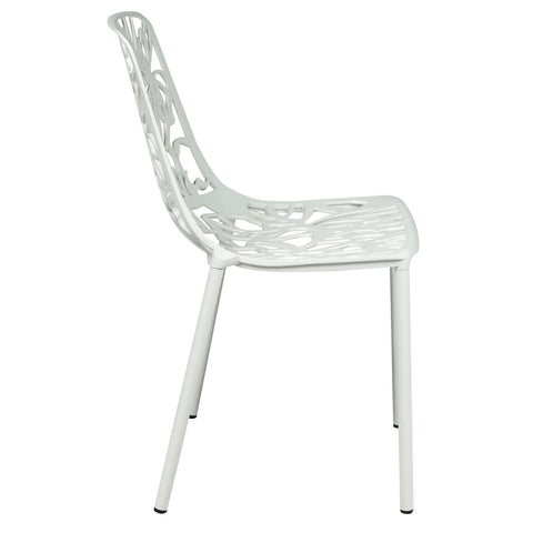 Devon 3-Piece Patio Dining Set: Aluminum Table with Glass Top & 2 Stackable Flower Chairs