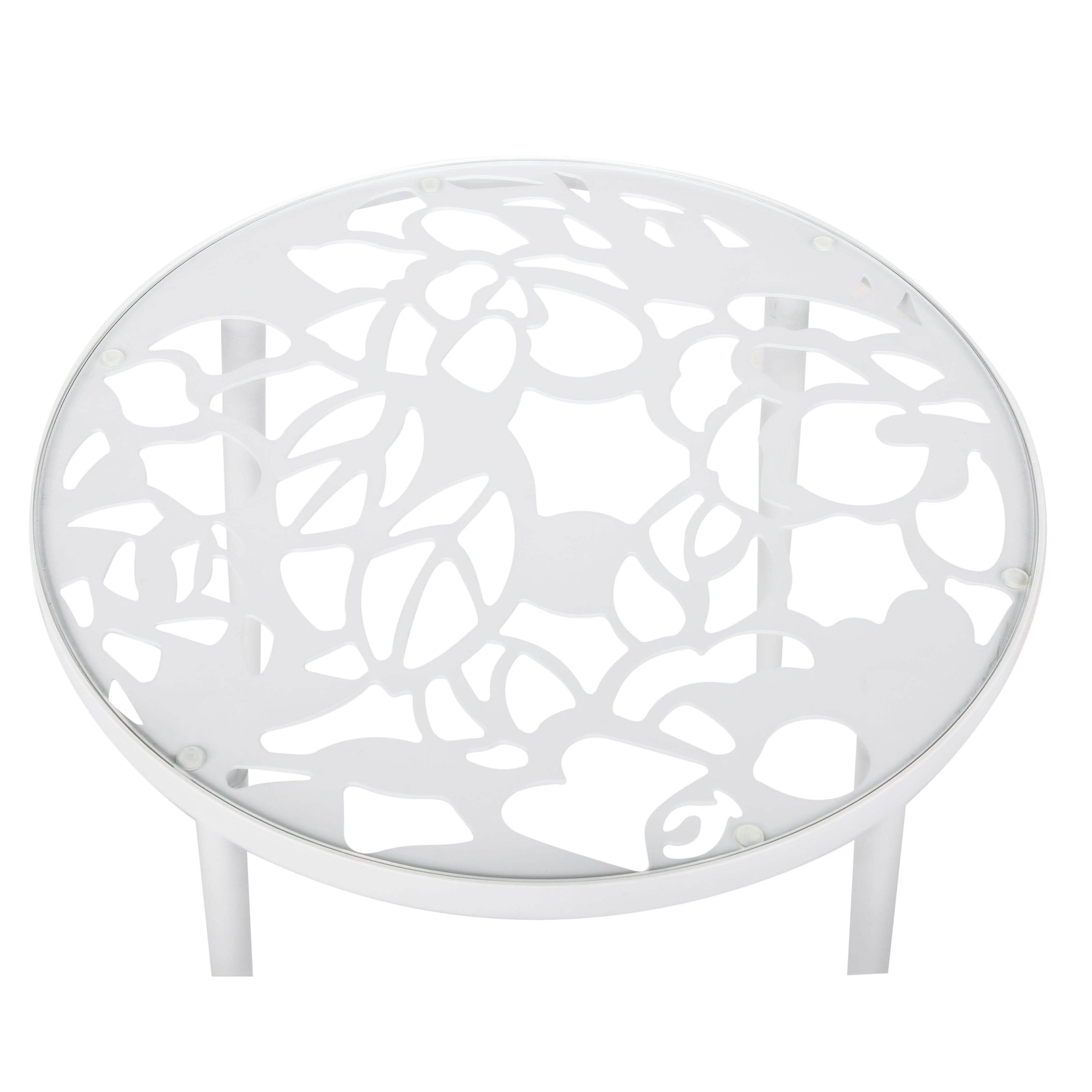 Devon Tree Design Glass Top Aluminum Base Indoor Outdoor Bistro Dining Table