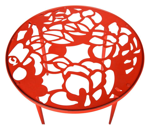 Devon 5-Piece Patio Dining Set: Aluminum Table with Glass Top & 4 Stackable Flower Chairs