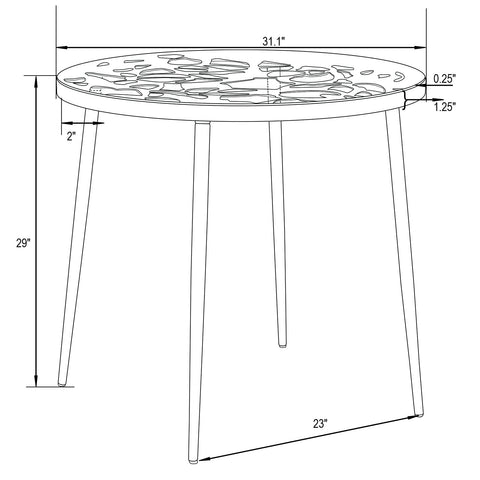 Devon 5-Piece Patio Dining Set: Aluminum Table with Glass Top & 4 Stackable Flower Chairs