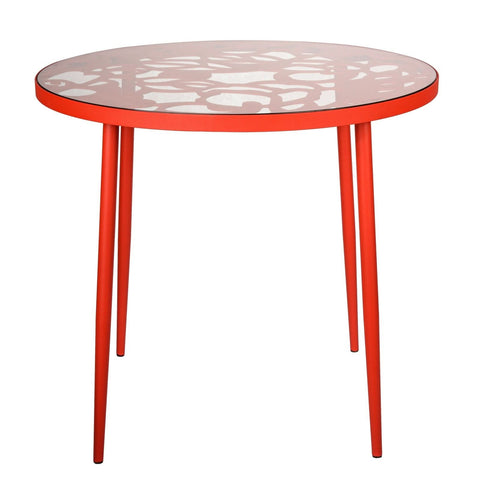 Devon 5-Piece Patio Dining Set: Aluminum Table with Glass Top & 4 Stackable Flower Chairs