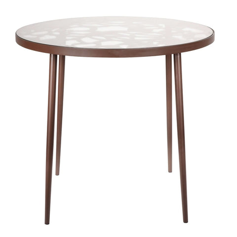 Devon 5-Piece Outdoor Dining Set: Aluminum Table with Glass Top & 4 Flower Armchairs