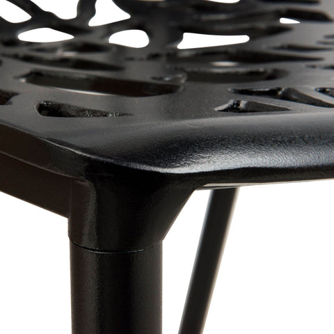 Devon 7-Piece Outdoor Dining Set: Aluminum Table with Glass Top & 6 Stackable Flower Chairs