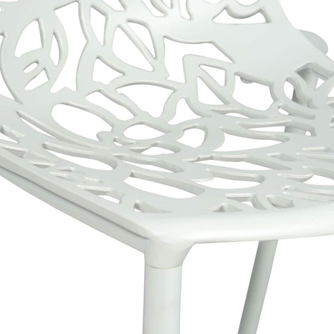 Devon 7-Piece Outdoor Dining Set: Aluminum Table with Glass Top & 6 Flower Armchairs