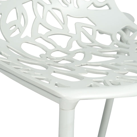 Devon 7-Piece Outdoor Dining Set: Aluminum Table with Glass Top & 6 Stackable Flower Chairs
