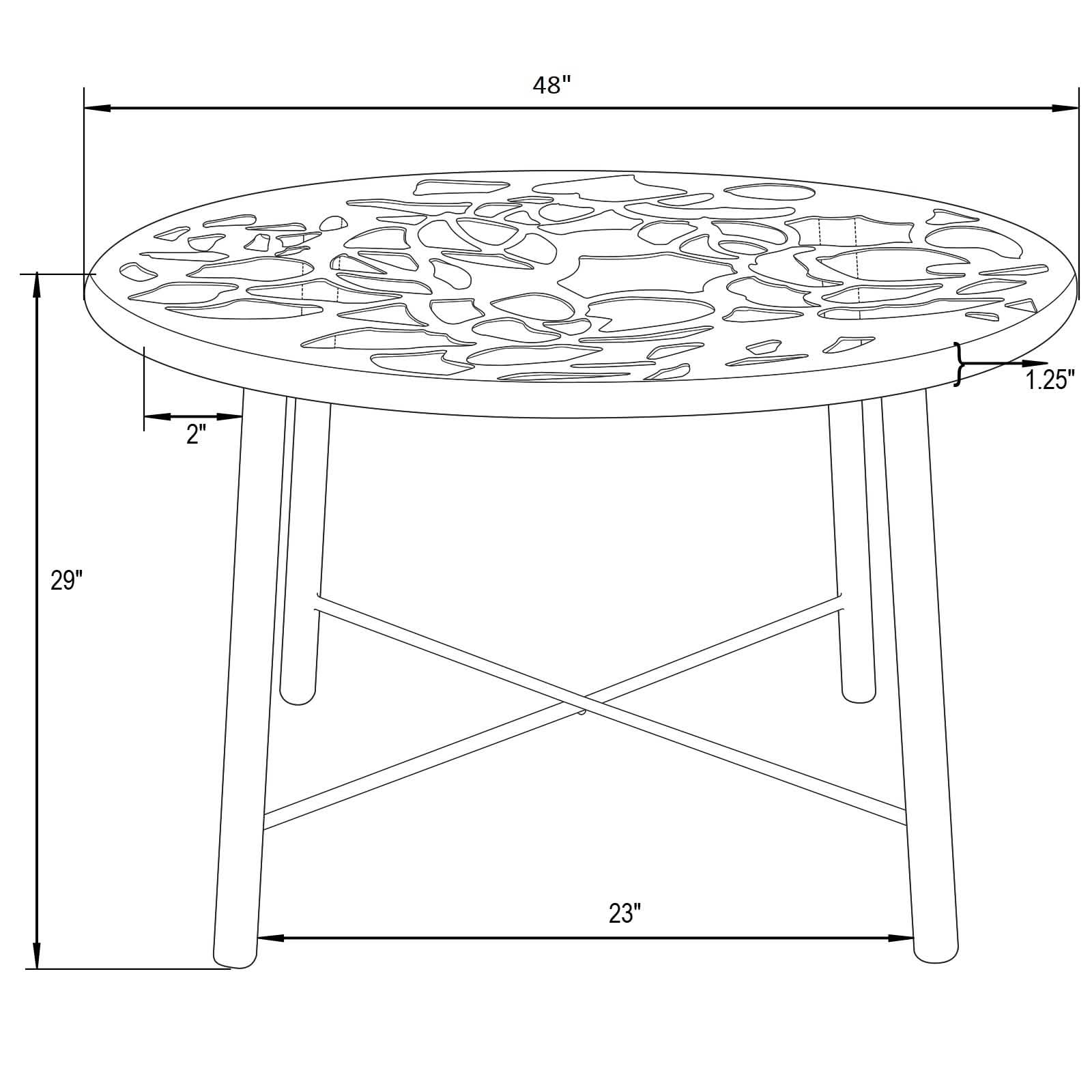 Devon Tree Design Glass Top Aluminum Base Indoor Outdoor Bistro Dining Table