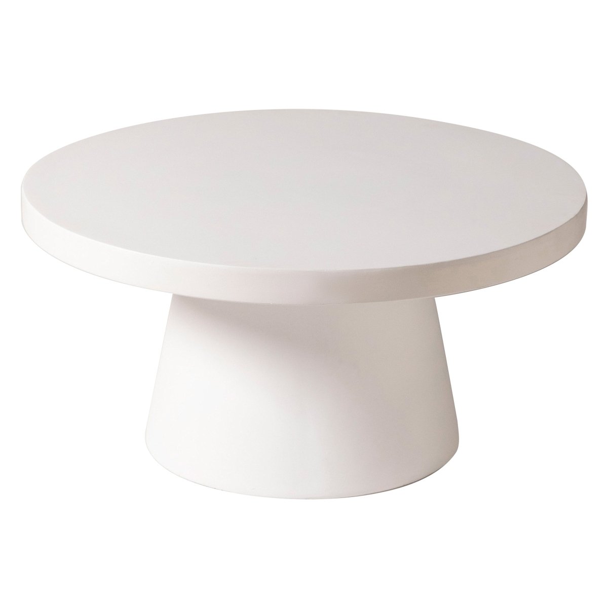 Dune Round 32" Wide Coffee Table in Fiberstone with a Pedestal Base