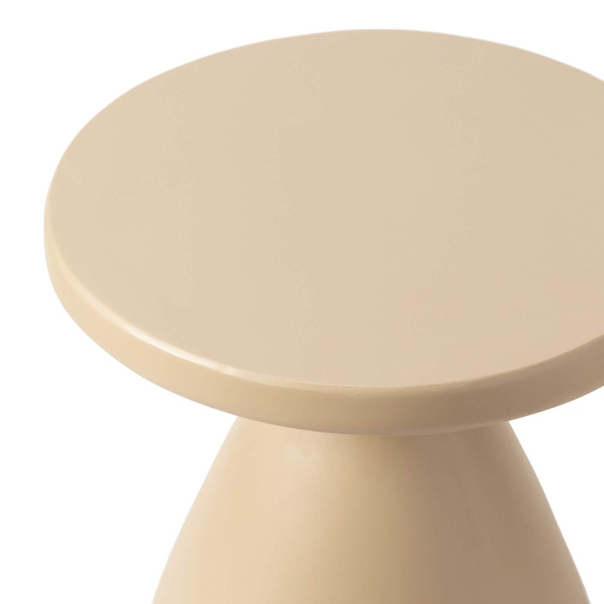 Dune Side Table Fiberstone Round Accent Table and Hourglass Pedestal Base