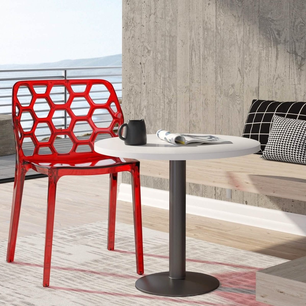 Dynamic Modern Honeycomb Design Dining Side Chair
