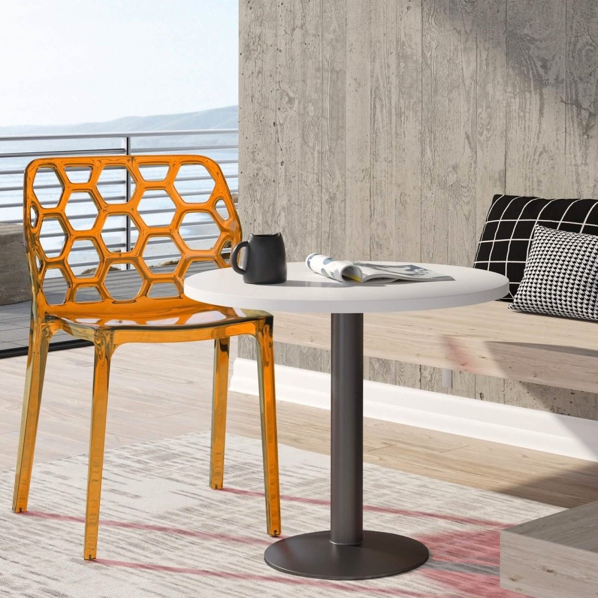 Dynamic Modern Honeycomb Design Dining Side Chair