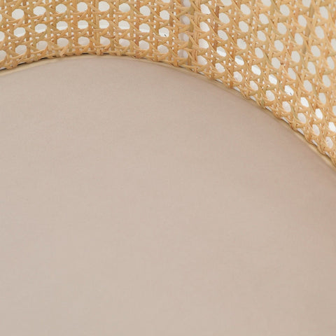 Ervilla Modern Wicker Bar Stool with Fabric Seat and White Powder Coated Steel Frame