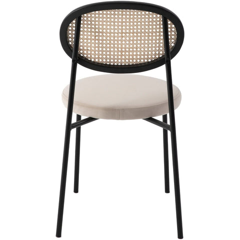 Euston Modern Upholstered Dining Chair with Round Wicker/Velvet Back Style
