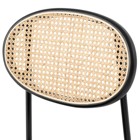Euston Modern Wicker Dining Chair with Round Velvet Seat Set of 2