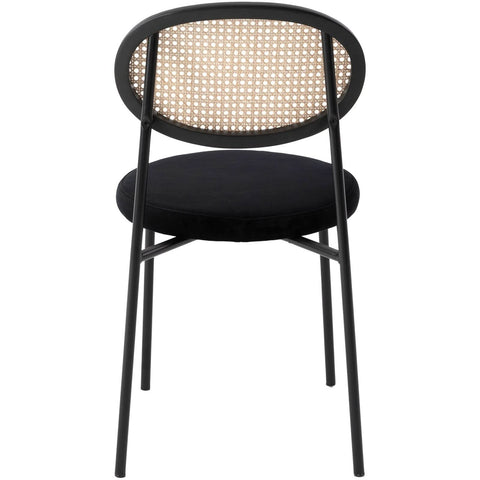 Euston Modern Wicker Dining Chair with Round Velvet Seat Set of 2