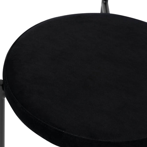 Euston Modern Wicker Dining Chair with Round Velvet Seat Set of 2