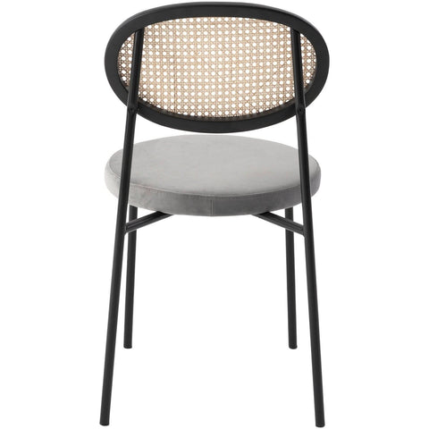 Euston Modern Wicker Dining Chair with Round Velvet Seat Set of 2