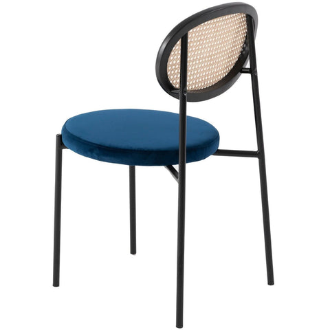 Euston Modern Upholstered Dining Chair with Round Wicker/Velvet Back Style