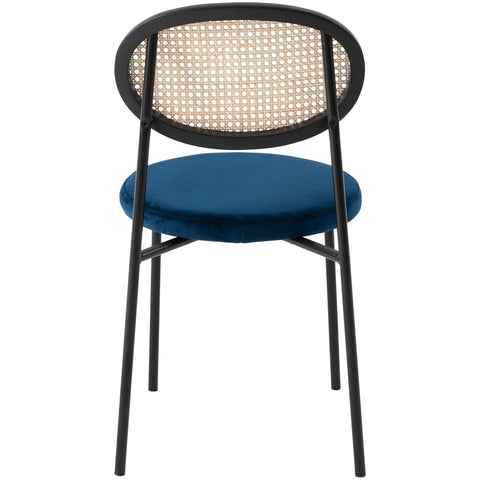 Euston Modern Upholstered Dining Chair with Round Wicker/Velvet Back Style