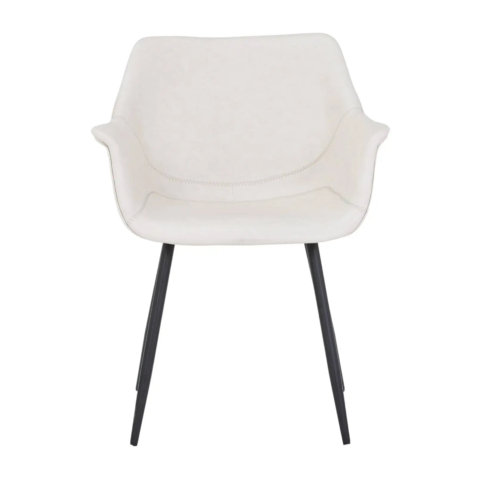 Markley Leather Dining Chair with Powder-Coated Iron Legs