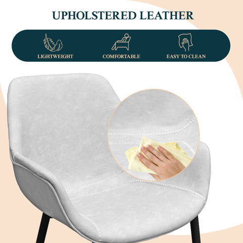 Markley Modern Leather Dining Arm Chair With Black/Gold Metal Legs