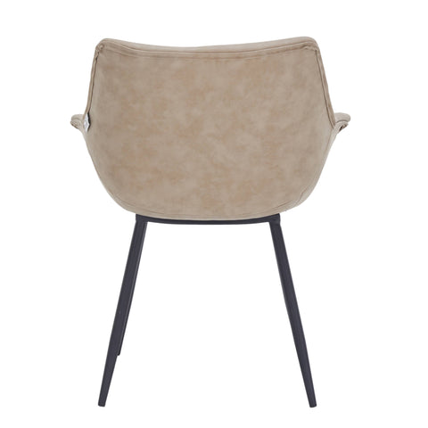 Markley Modern Leather Dining Arm Chair With Metal Legs Set of 2